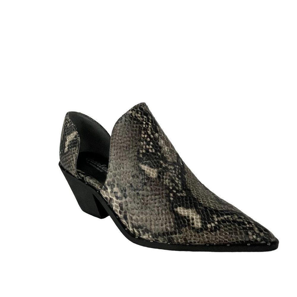 Python Croc Point Toe Ankle Western Cowgirl Chunky Block Boot Shoe 6‎ - Picture 2 of 11